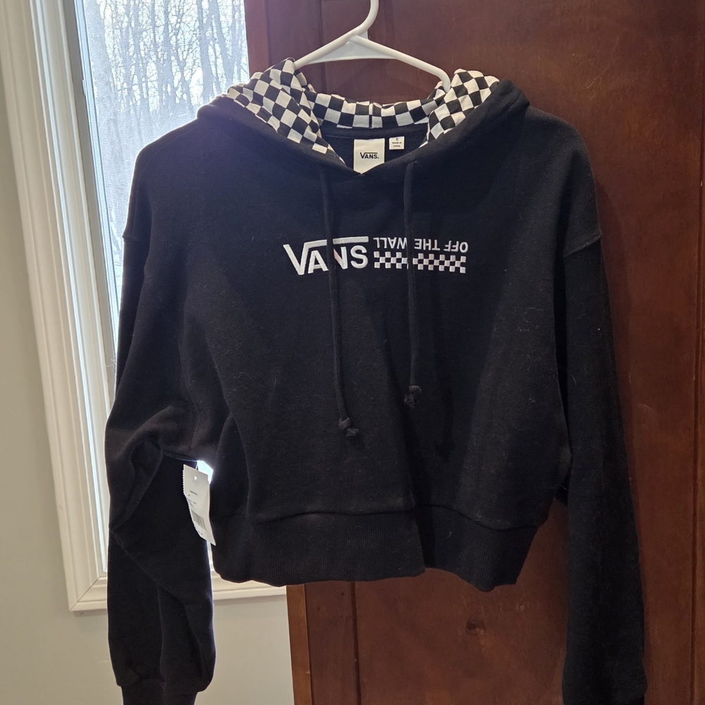 Vans Women's Black Cropped Hoodie